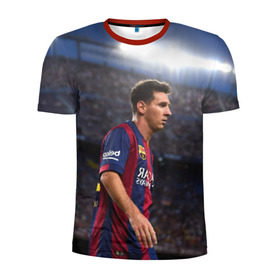 Мужская футболка 3D спортивная с принтом Messi в Курске, 100% полиэстер с улучшенными характеристиками | приталенный силуэт, круглая горловина, широкие плечи, сужается к линии бедра | Тематика изображения на принте: месси