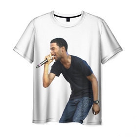 Мужская футболка 3D с принтом Kid Cudi в Курске, 100% полиэфир | прямой крой, круглый вырез горловины, длина до линии бедер | cudi | kid | rap | кид | куди | рэп