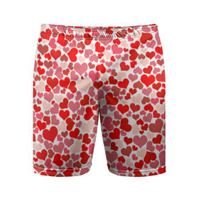 Мужские шорты 3D спортивные с принтом Сердца, любовь, орнамент, праз в Курске,  |  | любовь | орнамент | праздник | сердца