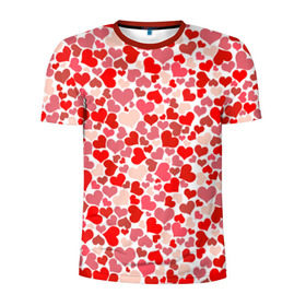 Мужская футболка 3D спортивная с принтом Сердца, любовь, орнамент, праз в Курске, 100% полиэстер с улучшенными характеристиками | приталенный силуэт, круглая горловина, широкие плечи, сужается к линии бедра | любовь | орнамент | праздник | сердца