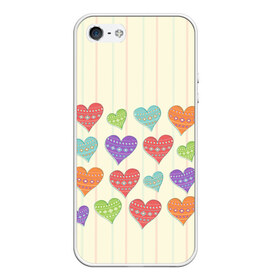 Чехол для iPhone 5/5S матовый с принтом Сердечки в Курске, Силикон | Область печати: задняя сторона чехла, без боковых панелей | любовь | сердце | счастье | тепло | узор