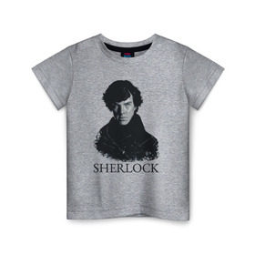 Детская футболка хлопок с принтом Шерлок Холмс (SHERLOCK) в Курске, 100% хлопок | круглый вырез горловины, полуприлегающий силуэт, длина до линии бедер | sherlock | бенедикт камбербэтч | шерлок холмс