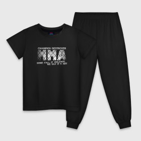 Детская пижама хлопок с принтом Champion Destroyer MMA в Курске, 100% хлопок |  брюки и футболка прямого кроя, без карманов, на брюках мягкая резинка на поясе и по низу штанин
 | мма