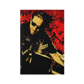 Обложка для паспорта матовая кожа с принтом Sons Of Anarchy в Курске, натуральная матовая кожа | размер 19,3 х 13,7 см; прозрачные пластиковые крепления | sons of anarchy | анархии | сыны