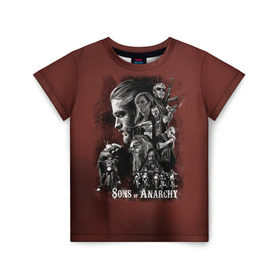 Детская футболка 3D с принтом Sons Of Anarchy в Курске, 100% гипоаллергенный полиэфир | прямой крой, круглый вырез горловины, длина до линии бедер, чуть спущенное плечо, ткань немного тянется | sons of anarchy | анархии | сыны
