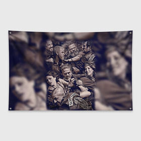 Флаг-баннер с принтом Sons Of Anarchy в Курске, 100% полиэстер | размер 67 х 109 см, плотность ткани — 95 г/м2; по краям флага есть четыре люверса для крепления | sons of anarchy | анархии | сыны