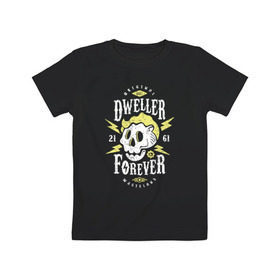 Детская футболка хлопок с принтом Dweller Forever в Курске, 100% хлопок | круглый вырез горловины, полуприлегающий силуэт, длина до линии бедер | Тематика изображения на принте: boy | fallout | pip | vault | убежище | фаллаут