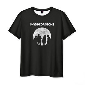 Мужская футболка 3D с принтом Imagine dragons в Курске, 100% полиэфир | прямой крой, круглый вырез горловины, длина до линии бедер | dragons | imagine | rock | драгонз | имэджн | рок