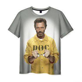 Мужская футболка 3D с принтом Доктор Хаус в Курске, 100% полиэфир | прямой крой, круглый вырез горловины, длина до линии бедер | doctor | house | все лгут | доктор | лори | хауз | хаус | хью