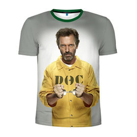 Мужская футболка 3D спортивная с принтом Доктор Хаус в Курске, 100% полиэстер с улучшенными характеристиками | приталенный силуэт, круглая горловина, широкие плечи, сужается к линии бедра | doctor | house | все лгут | доктор | лори | хауз | хаус | хью