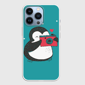 Чехол для iPhone 13 Pro с принтом Пингвин с фотоаппаратом в Курске,  |  | 14 февраля | влюбленные | девушка | день святого валентина | любовь | пара | парень