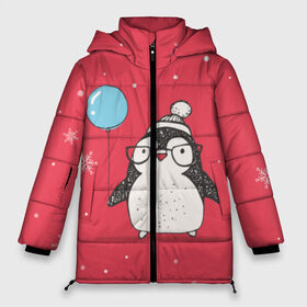Женская зимняя куртка 3D с принтом Пингвин с шариком в Курске, верх — 100% полиэстер; подкладка — 100% полиэстер; утеплитель — 100% полиэстер | длина ниже бедра, силуэт Оверсайз. Есть воротник-стойка, отстегивающийся капюшон и ветрозащитная планка. 

Боковые карманы с листочкой на кнопках и внутренний карман на молнии | пингвин