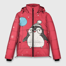 Мужская зимняя куртка 3D с принтом Пингвин с шариком в Курске, верх — 100% полиэстер; подкладка — 100% полиэстер; утеплитель — 100% полиэстер | длина ниже бедра, свободный силуэт Оверсайз. Есть воротник-стойка, отстегивающийся капюшон и ветрозащитная планка. 

Боковые карманы с листочкой на кнопках и внутренний карман на молнии. | пингвин