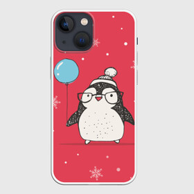 Чехол для iPhone 13 mini с принтом Пингвин с шариком в Курске,  |  | пингвин
