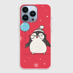 Чехол для iPhone 13 Pro с принтом Пингвин с шариком в Курске,  |  | Тематика изображения на принте: пингвин