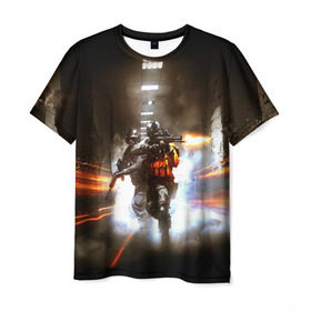 Мужская футболка 3D с принтом Battlefield в Курске, 100% полиэфир | прямой крой, круглый вырез горловины, длина до линии бедер | battlefield | bf3 | bf4 | dice | frostbite