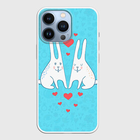 Чехол для iPhone 13 Pro с принтом Зай и зая в Курске,  |  | 14 февраля | bear | love | teddy | валентин | влюбленный | зайчик | зая | заяц | любовь | милый | рисунок | сердечко | сердце