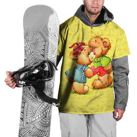 Накидка на куртку 3D с принтом Влюбленные мишки в Курске, 100% полиэстер |  | Тематика изображения на принте: 14 февраля | bear | love | teddy | валентин | влюбленный | любовь | милый | мишка | рисунок | сердечко | сердце