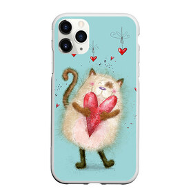 Чехол для iPhone 11 Pro матовый с принтом Котик в Курске, Силикон |  | 14 февраля | bear | love | teddy | валентин | влюбленный | киска | кот | котик | любовь | милый | рисунок | сердечко | сердце