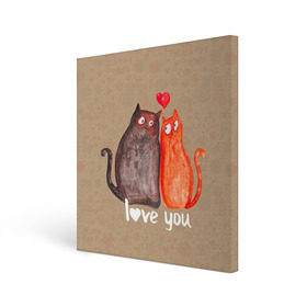 Холст квадратный с принтом Влюбленные котики в Курске, 100% ПВХ |  | 14 февраля | bear | love | teddy | валентин | влюбленный | киска | кот | котик | любовь | милый | рисунок | сердечко | сердце