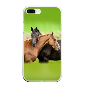 Чехол для iPhone 7Plus/8 Plus матовый с принтом Лошади 2 в Курске, Силикон | Область печати: задняя сторона чехла, без боковых панелей | horse | horseshoe | акварель | головалошади | грива | единорог | жеребец | животные | конь | лошадь | лошадьскрыльями | подкова | природа | рисуноккрасками