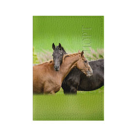 Обложка для паспорта матовая кожа с принтом Лошади 2 в Курске, натуральная матовая кожа | размер 19,3 х 13,7 см; прозрачные пластиковые крепления | horse | horseshoe | акварель | головалошади | грива | единорог | жеребец | животные | конь | лошадь | лошадьскрыльями | подкова | природа | рисуноккрасками