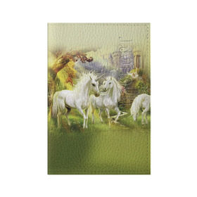 Обложка для паспорта матовая кожа с принтом Единороги в Курске, натуральная матовая кожа | размер 19,3 х 13,7 см; прозрачные пластиковые крепления | horse | horseshoe | акварель | головалошади | грива | единорог | жеребец | животные | конь | лошадь | лошадьскрыльями | подкова | природа | рисуноккрасками