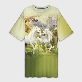 Платье-футболка 3D с принтом Единороги в Курске,  |  | Тематика изображения на принте: horse | horseshoe | акварель | головалошади | грива | единорог | жеребец | животные | конь | лошадь | лошадьскрыльями | подкова | природа | рисуноккрасками