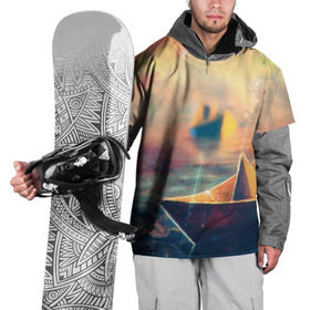 Накидка на куртку 3D с принтом Бумажный кораблик в Курске, 100% полиэстер |  | Тематика изображения на принте: art | арт | рисунок | художник