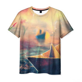 Мужская футболка 3D с принтом Бумажный кораблик в Курске, 100% полиэфир | прямой крой, круглый вырез горловины, длина до линии бедер | art | арт | рисунок | художник