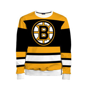Детский свитшот 3D с принтом Boston Bruins в Курске, 100% полиэстер | свободная посадка, прямой крой, мягкая тканевая резинка на рукавах и понизу свитшота | Тематика изображения на принте: boston bruins | hockey | nhl | нхл | спорт | хоккей