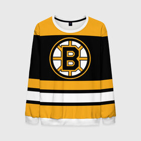 Мужской свитшот 3D с принтом Boston Bruins в Курске, 100% полиэстер с мягким внутренним слоем | круглый вырез горловины, мягкая резинка на манжетах и поясе, свободная посадка по фигуре | boston bruins | hockey | nhl | нхл | спорт | хоккей