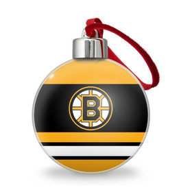 Ёлочный шар с принтом Boston Bruins в Курске, Пластик | Диаметр: 77 мм | boston bruins | hockey | nhl | нхл | спорт | хоккей