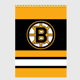 Скетчбук с принтом Boston Bruins в Курске, 100% бумага
 | 48 листов, плотность листов — 100 г/м2, плотность картонной обложки — 250 г/м2. Листы скреплены сверху удобной пружинной спиралью | boston bruins | hockey | nhl | нхл | спорт | хоккей