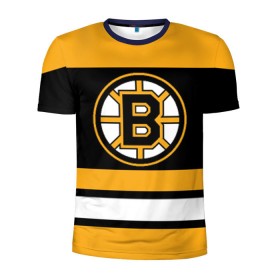 Мужская футболка 3D спортивная с принтом Boston Bruins в Курске, 100% полиэстер с улучшенными характеристиками | приталенный силуэт, круглая горловина, широкие плечи, сужается к линии бедра | boston bruins | hockey | nhl | нхл | спорт | хоккей