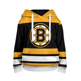 Детская толстовка 3D с принтом Boston Bruins в Курске, 100% полиэстер | двухслойный капюшон со шнурком для регулировки, мягкие манжеты на рукавах и по низу толстовки, спереди карман-кенгуру с мягким внутренним слоем | Тематика изображения на принте: boston bruins | hockey | nhl | нхл | спорт | хоккей