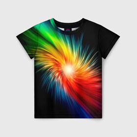 Детская футболка 3D с принтом Звезда радуга в Курске, 100% гипоаллергенный полиэфир | прямой крой, круглый вырез горловины, длина до линии бедер, чуть спущенное плечо, ткань немного тянется | Тематика изображения на принте: звезда радуга | небо | свет | спектр