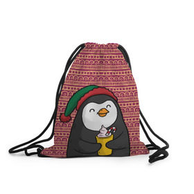 Рюкзак-мешок 3D с принтом Пингвиня в Курске, 100% полиэстер | плотность ткани — 200 г/м2, размер — 35 х 45 см; лямки — толстые шнурки, застежка на шнуровке, без карманов и подкладки | пингвин