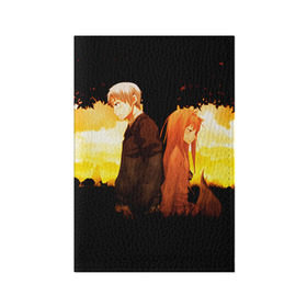 Обложка для паспорта матовая кожа с принтом Волчица и Пряности 4 в Курске, натуральная матовая кожа | размер 19,3 х 13,7 см; прозрачные пластиковые крепления | anime | okami to koshinryo | оками