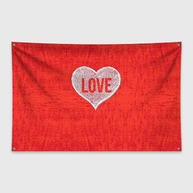 Флаг-баннер с принтом Love в Курске, 100% полиэстер | размер 67 х 109 см, плотность ткани — 95 г/м2; по краям флага есть четыре люверса для крепления | 14 февраля | love | влюбленный | любовь | рисунок | сердечки | сердечко | сердце