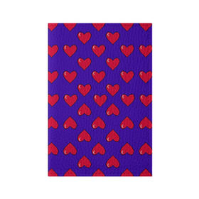 Обложка для паспорта матовая кожа с принтом Пиксельная любовь в Курске, натуральная матовая кожа | размер 19,3 х 13,7 см; прозрачные пластиковые крепления | 14 февраля | love | влюбленный | любовь | рисунок | сердечки | сердечко | сердце