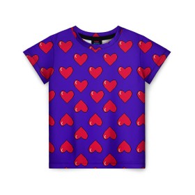 Детская футболка 3D с принтом Пиксельная любовь в Курске, 100% гипоаллергенный полиэфир | прямой крой, круглый вырез горловины, длина до линии бедер, чуть спущенное плечо, ткань немного тянется | 14 февраля | love | влюбленный | любовь | рисунок | сердечки | сердечко | сердце