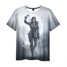 Мужская футболка 3D с принтом Rise of the Tomb Raider в Курске, 100% полиэфир | прямой крой, круглый вырез горловины, длина до линии бедер | rise of the tomb raider | tomb raider | райдер | том райдер