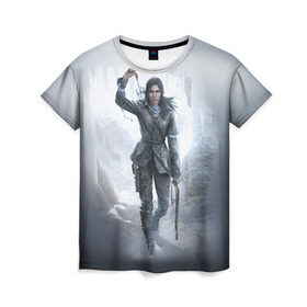 Женская футболка 3D с принтом Rise of the Tomb Raider в Курске, 100% полиэфир ( синтетическое хлопкоподобное полотно) | прямой крой, круглый вырез горловины, длина до линии бедер | rise of the tomb raider | tomb raider | райдер | том райдер