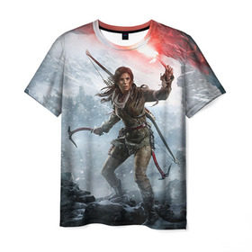 Мужская футболка 3D с принтом Rise of the Tomb Raider в Курске, 100% полиэфир | прямой крой, круглый вырез горловины, длина до линии бедер | rise of the tomb raider | tomb raider | райдер | том райдер