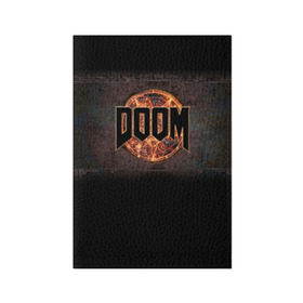 Обложка для паспорта матовая кожа с принтом Doom в Курске, натуральная матовая кожа | размер 19,3 х 13,7 см; прозрачные пластиковые крепления | doom | game | гибель | дум | игра | игры | обреченность | шутер