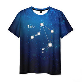 Мужская футболка 3D с принтом Весы в Курске, 100% полиэфир | прямой крой, круглый вырез горловины, длина до линии бедер | весы | звезда | звезды | знак зодиака | космос | созвездие