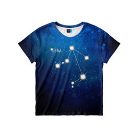 Детская футболка 3D с принтом Весы в Курске, 100% гипоаллергенный полиэфир | прямой крой, круглый вырез горловины, длина до линии бедер, чуть спущенное плечо, ткань немного тянется | весы | звезда | звезды | знак зодиака | космос | созвездие