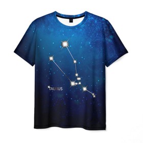 Мужская футболка 3D с принтом Телец в Курске, 100% полиэфир | прямой крой, круглый вырез горловины, длина до линии бедер | звезда | звезды | знак зодиака | космос | созвездие | телец