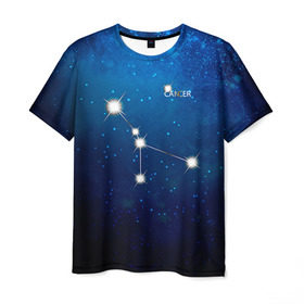 Мужская футболка 3D с принтом Рак в Курске, 100% полиэфир | прямой крой, круглый вырез горловины, длина до линии бедер | Тематика изображения на принте: звезда | звезды | знак зодиака | космос | рак | созвездие